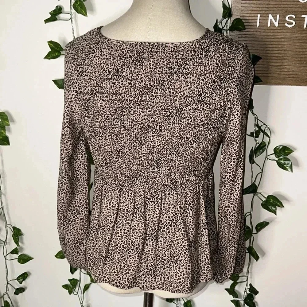 Urban Romantics Leopard Peplum Style Top